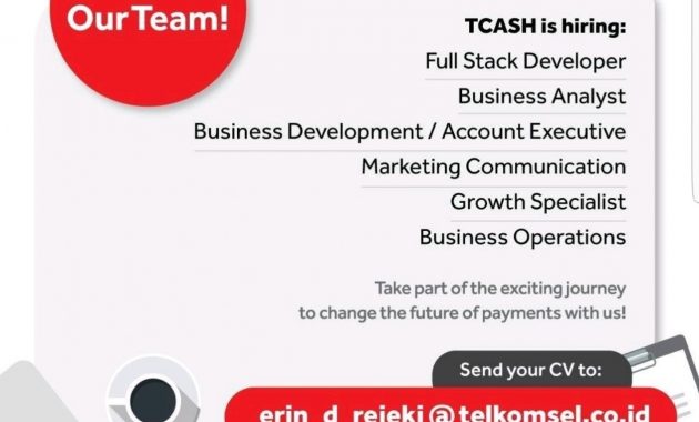 E-Money Terbesar T-Cash Telkomsel Buka Lowongan, Segera Kirim CV
