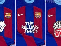 Jelang Lawan Madrid, Barcelona Pasang Logo Rolling Stones di Jersey